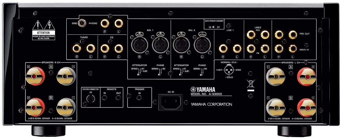 Yamaha A-S3000 zwart - achterkant - Stereo versterker