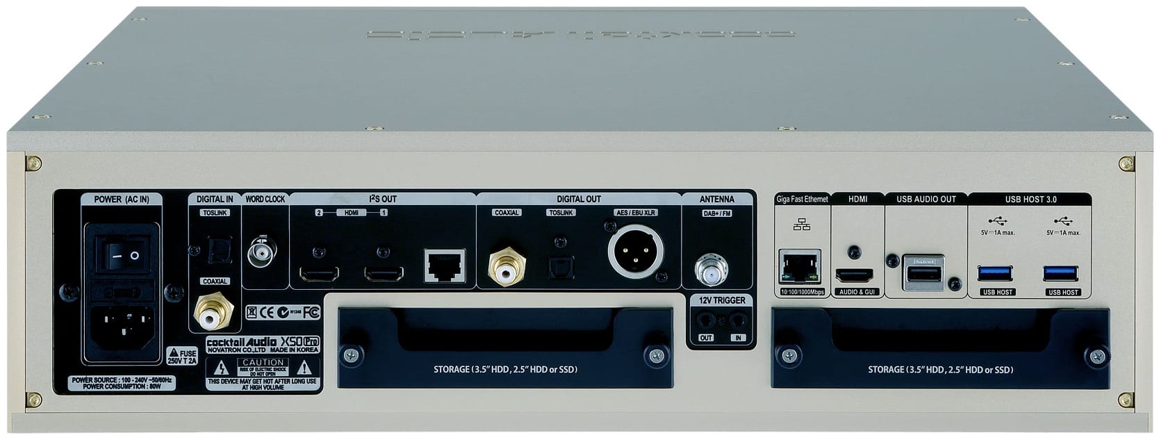 CocktailAudio X50Pro zilver - achterkant - Audio streamer