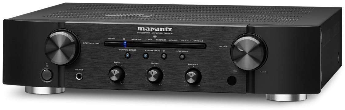 Marantz PM6006 zwart - zij frontaanzicht - Stereo versterker