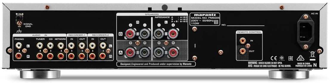 Marantz PM5005 zilver/goud - achterkant - Stereo versterker