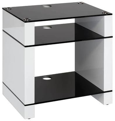 Blok STAX 600X wit / zwart glas - Audio meubel
