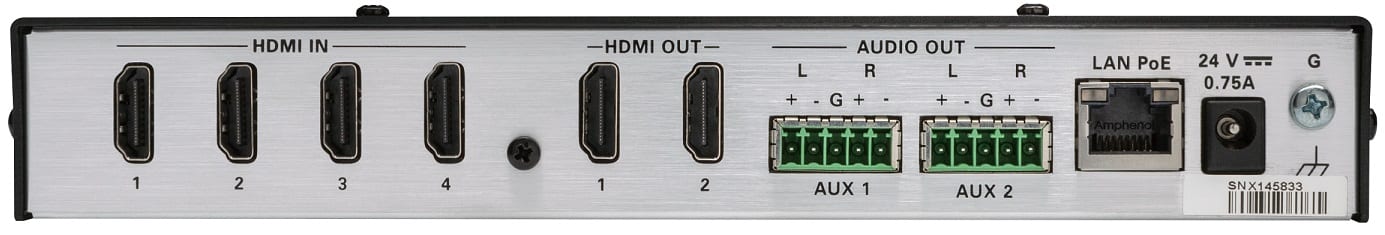 Crestron HD-MD4X2-4KZ-E - achterkant - HDMI switch