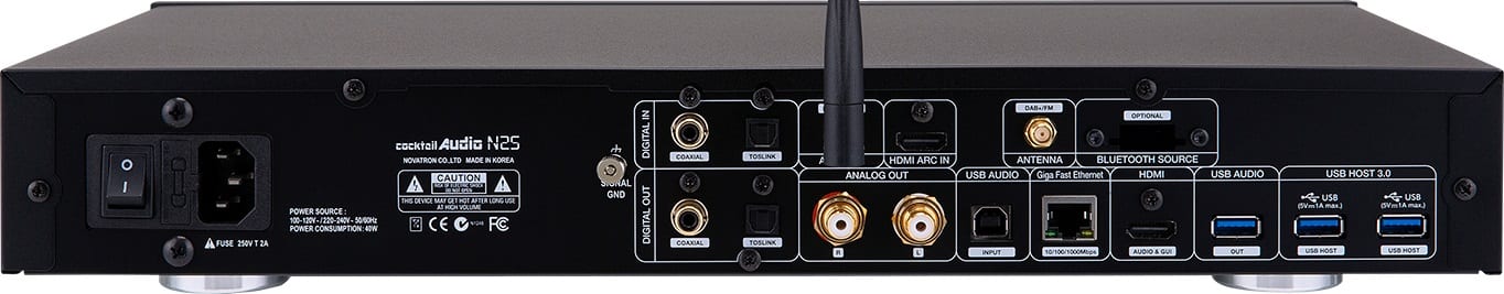 CocktailAudio N25 zilver - achterkant - Audio streamer
