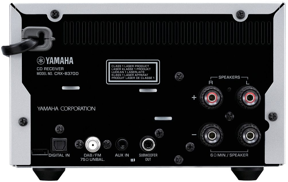 Yamaha MCR-B370D zilver/zwart - achterkant - Miniset