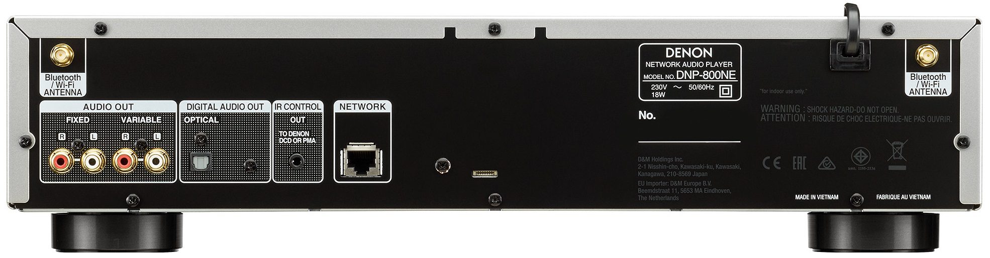 Denon DNP-800NE zilver - achterkant - Audio streamer