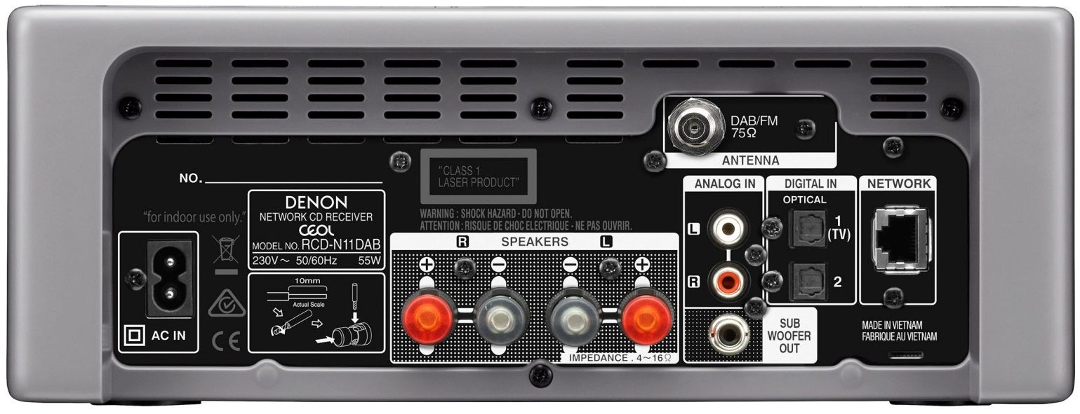 Denon Ceol RCD-N11DAB grijs - achterkant - Stereo receiver