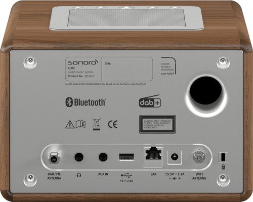 Sonoro Elite SO-910 V2 walnoot - achterkant - Radio