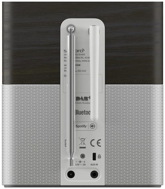 Sonoro Stream SO-410 V2 eiken/zilver - achterkant - Radio