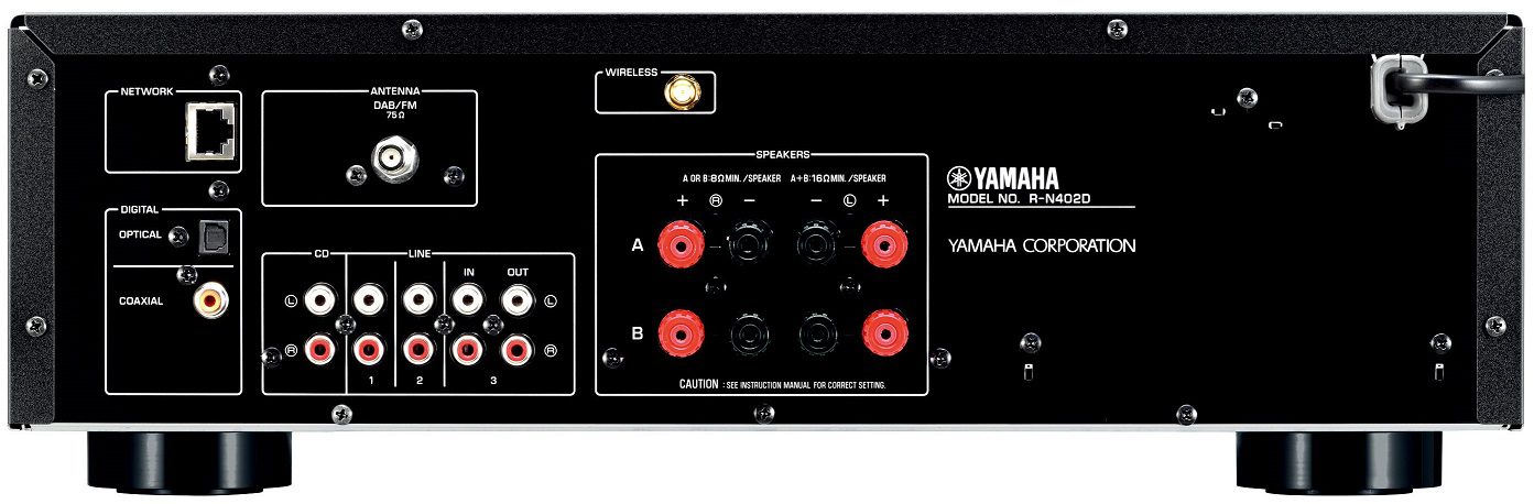 Yamaha R-N402D zilver - achterkant - Stereo receiver
