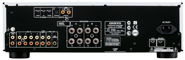 Onkyo A-9050 zilver - achterkant - Stereo versterker