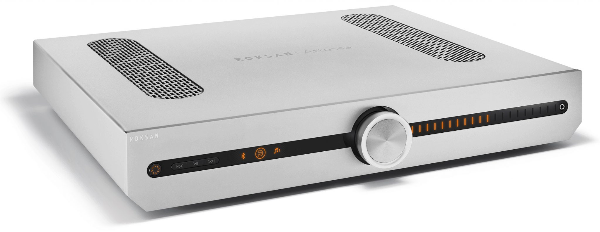 Roksan Attessa Streaming Amp zilver - zijaanzicht - Stereo receiver