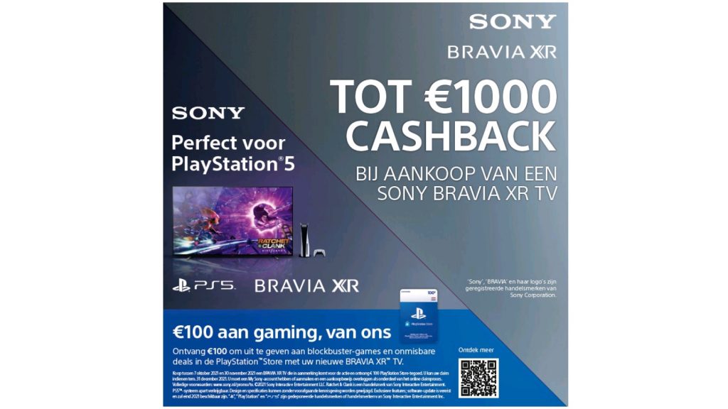 tot € 1.000,- cashback op een Sony TV !