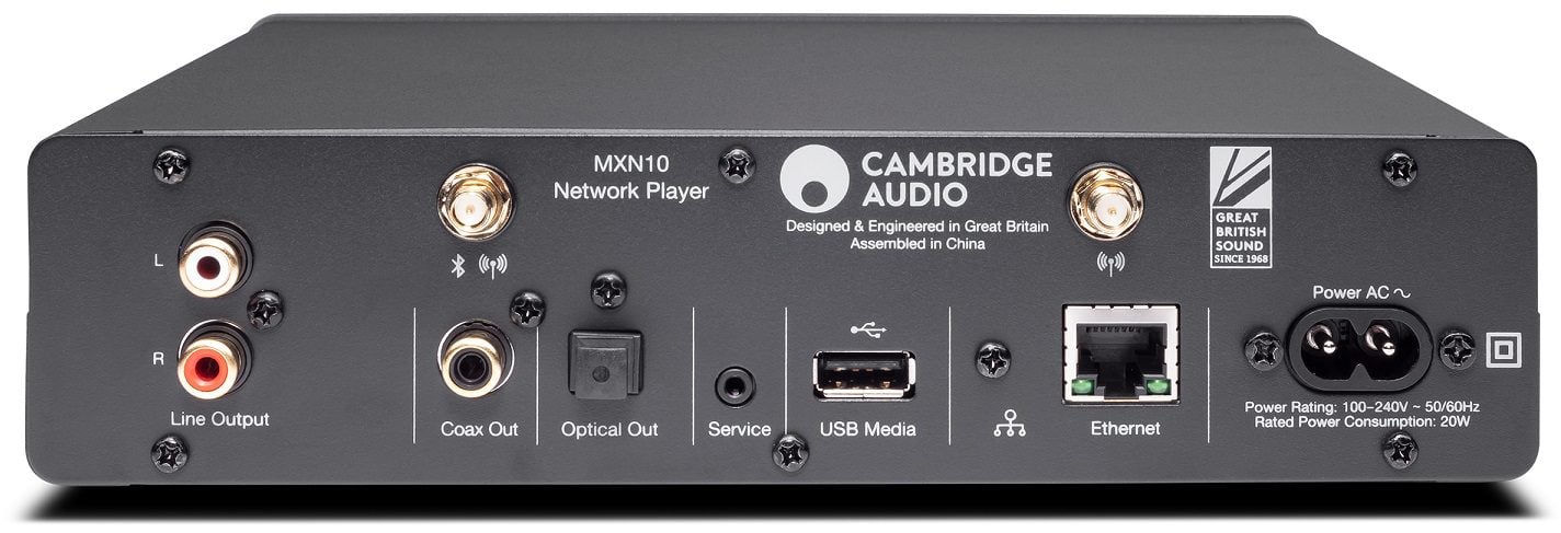 Cambridge Audio MXN10 grijs - achterkant - Audio streamer