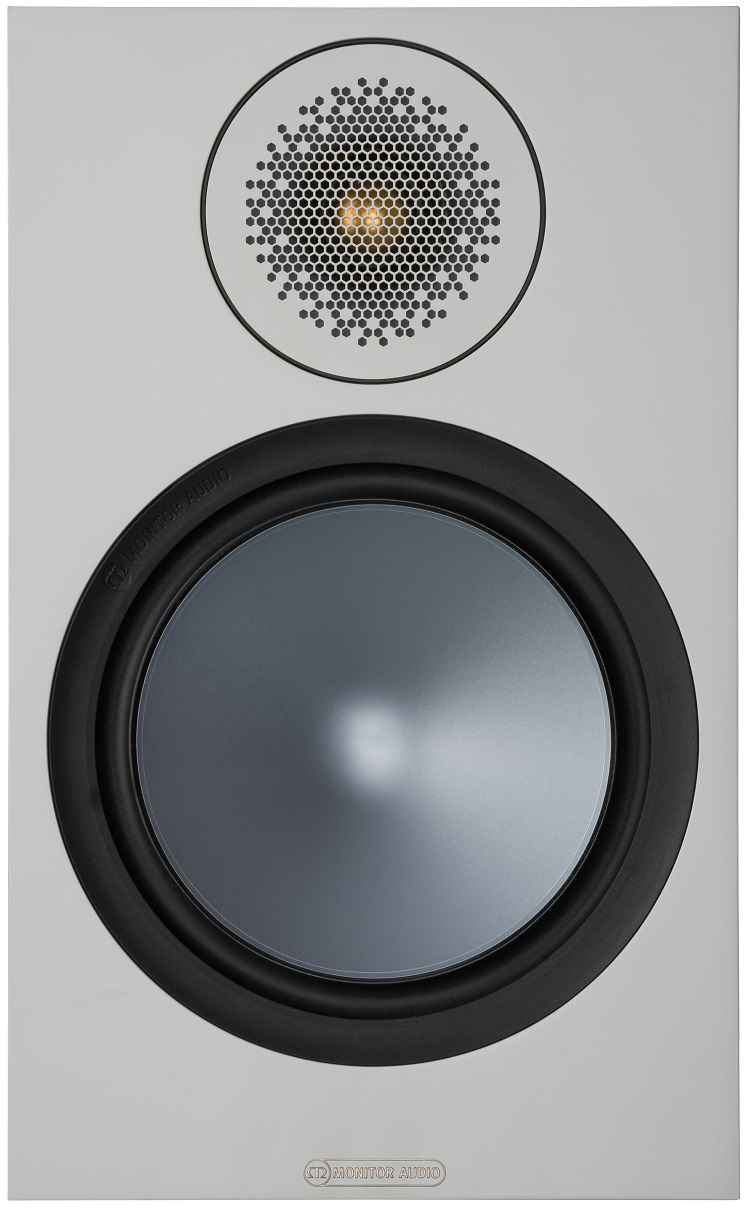 Monitor Audio Bronze 100 wit - frontaanzicht zonder grill - Boekenplank speaker