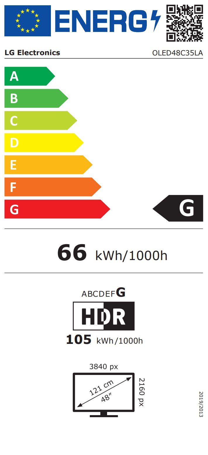 LG OLED48C35LA - energielabel - Televisie