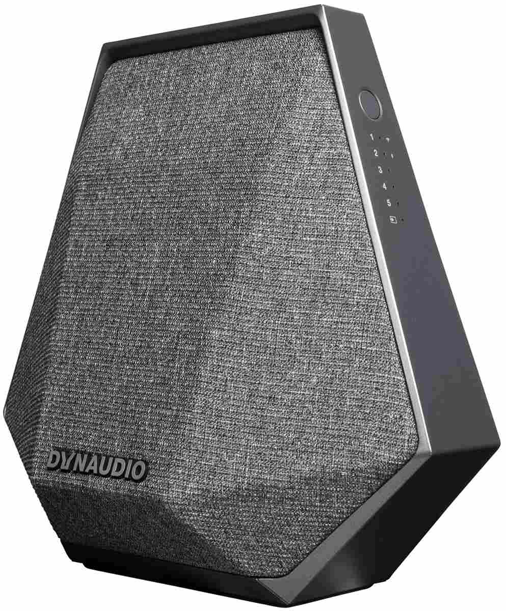 Dynaudio Music 1 donker grijs - zij frontaanzicht - Wifi speaker