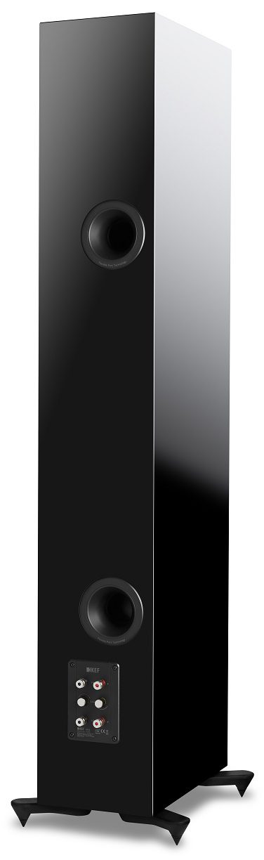 KEF R11 zwart hoogglans - achteraanzicht - Zuilspeaker