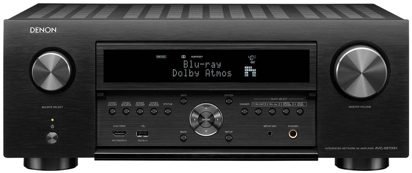 Denon AVC-X6700H zwart - frontaanzicht met klep open - AV Receiver