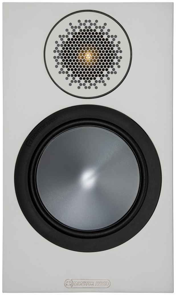 Monitor Audio Bronze 50 wit - frontaanzicht zonder grill - Boekenplank speaker