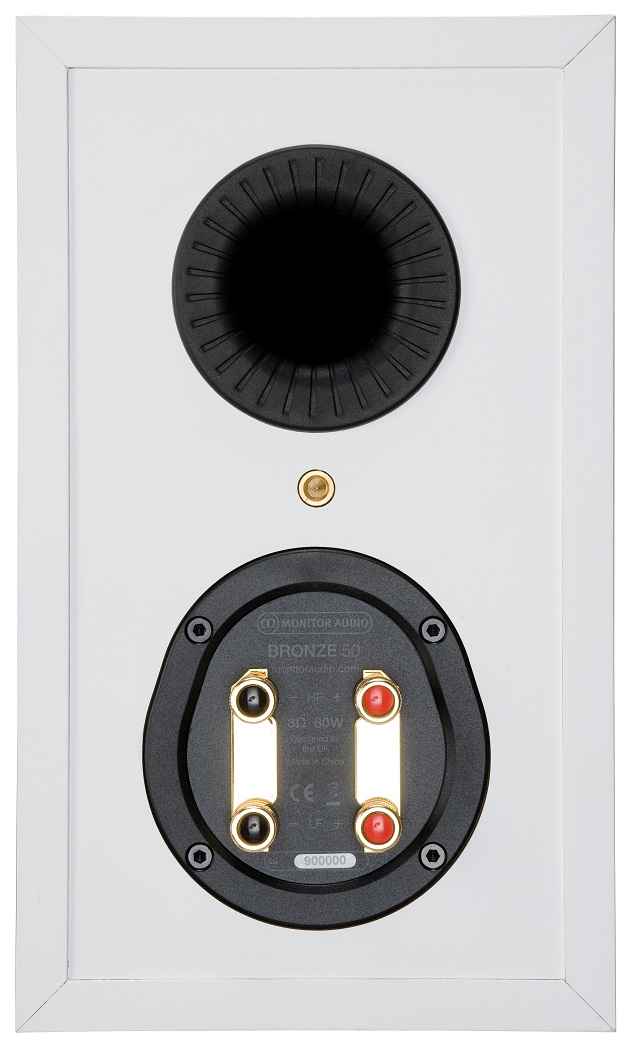 Monitor Audio Bronze 50 wit - achterkant - Boekenplank speaker