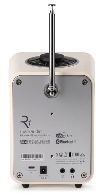 Ruark Audio R1 mk4 light cream - achterkant - Radio