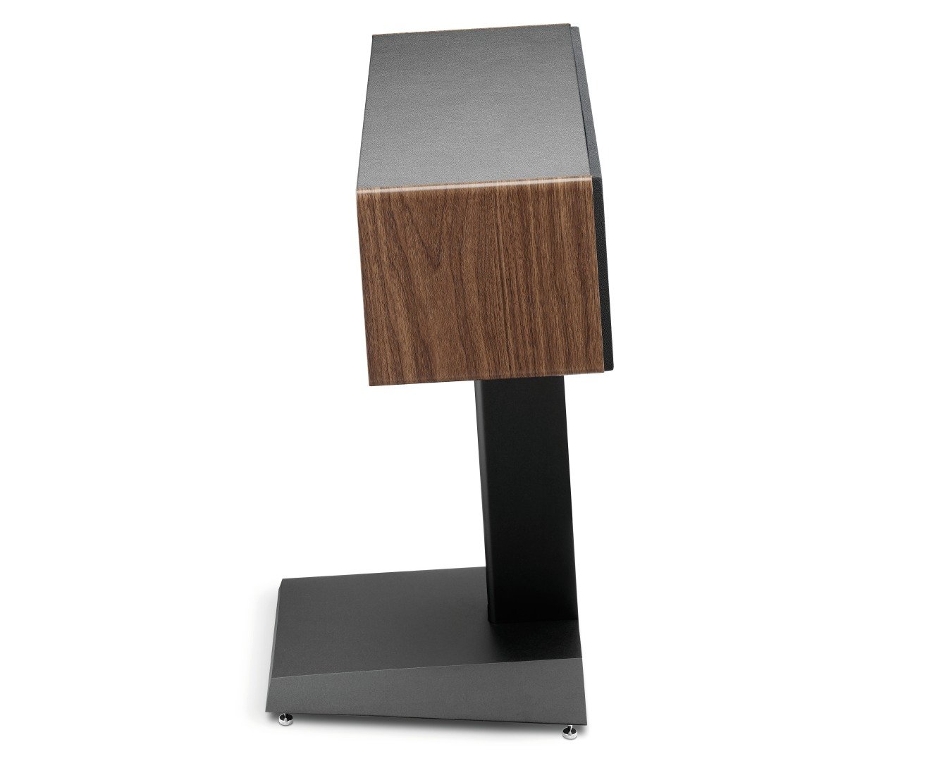 Focal Vestia Center dark wood - zijaanzicht met grill op standaard - Center speaker