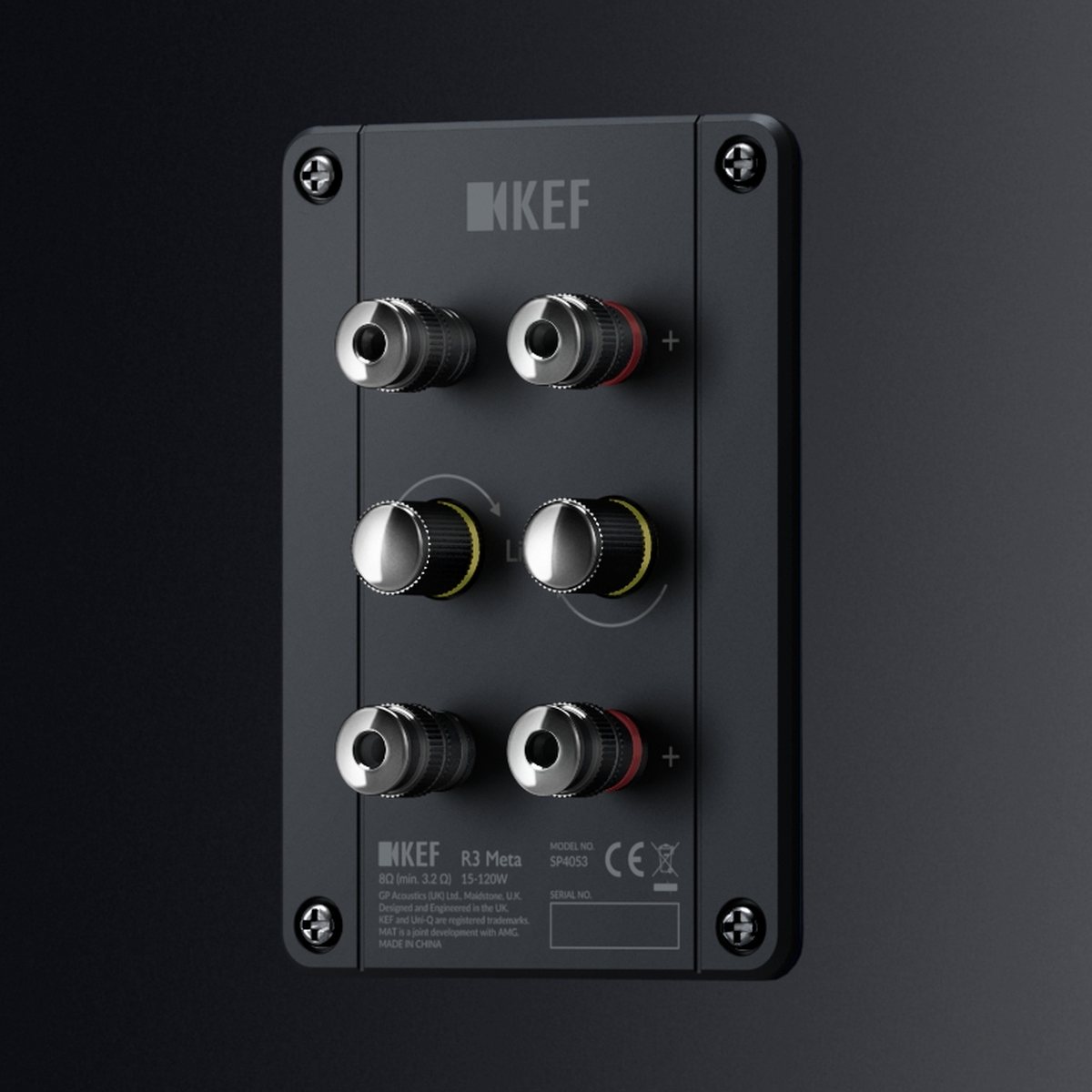KEF R3 Meta zwart hoogglans - detail - Boekenplank speaker