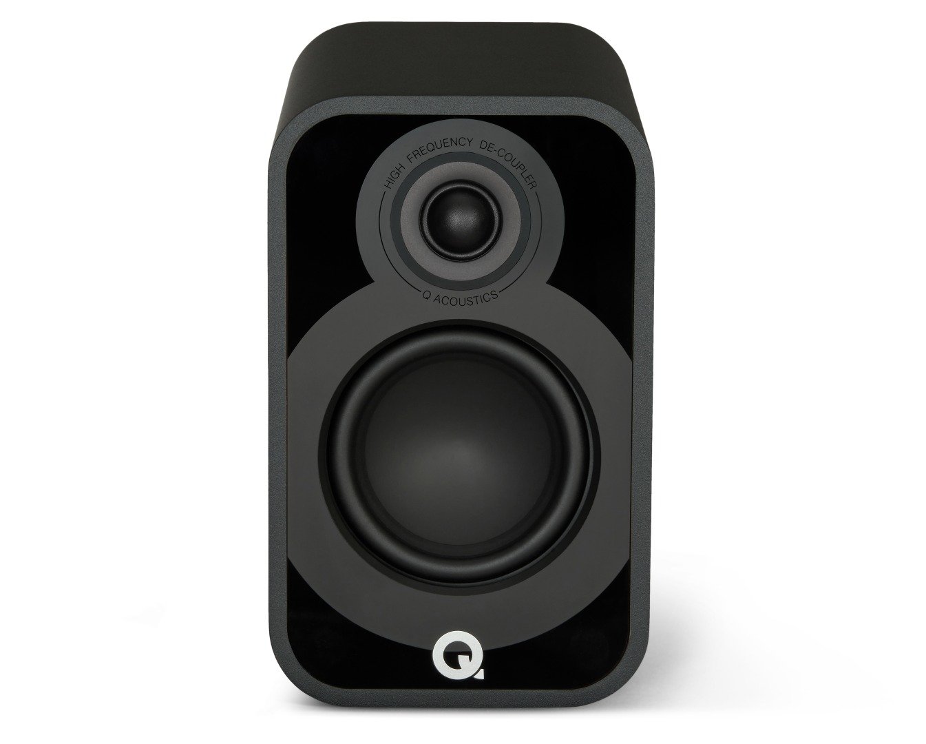 Q Acoustics 5010 zwart - frontaanzicht zonder grill - Boekenplank speaker