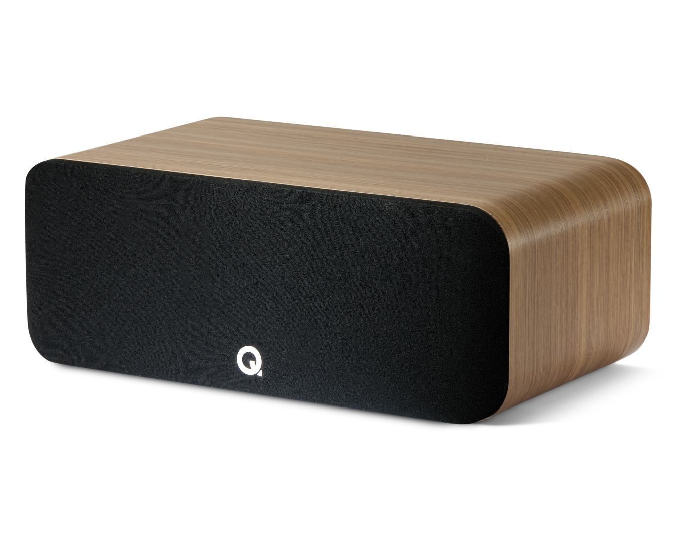 Q Acoustics 5090 eiken - zij frontaanzicht met grill - Center speaker
