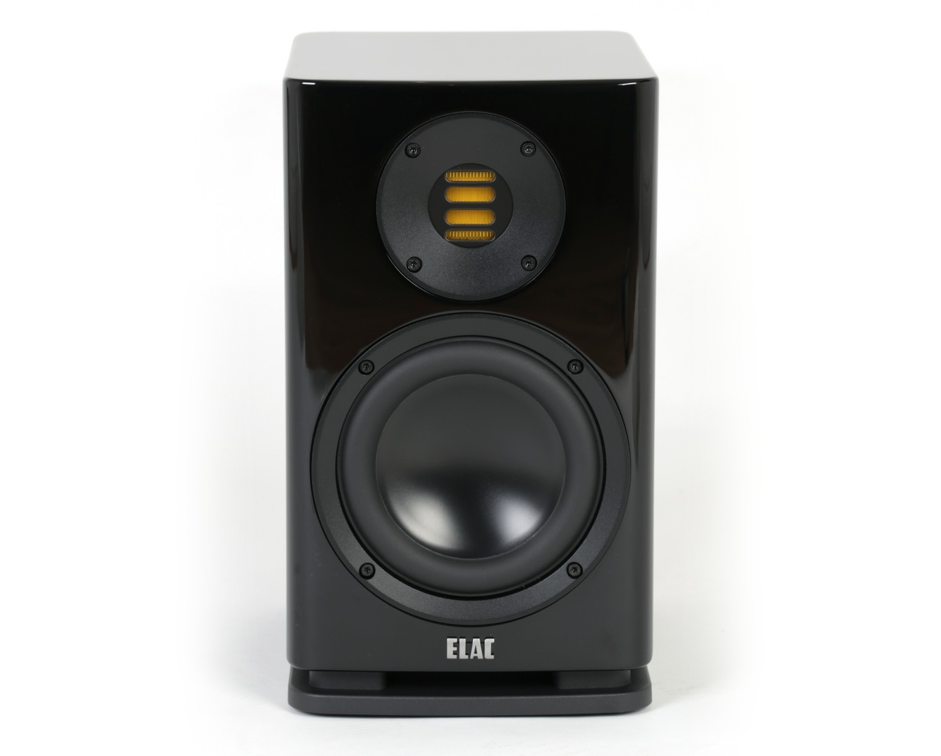 Elac Solano BS283 zwart hoogglans - frontaanzicht zonder grill - Boekenplank speaker