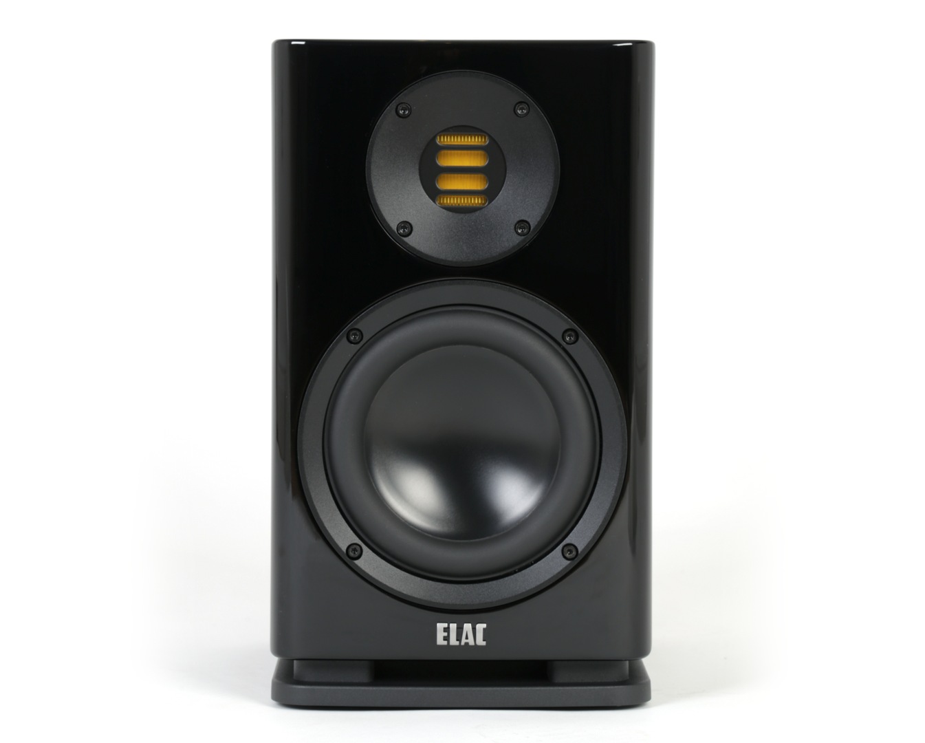 Elac Solano BS283 zwart hoogglans - frontaanzicht zonder grill - Boekenplank speaker
