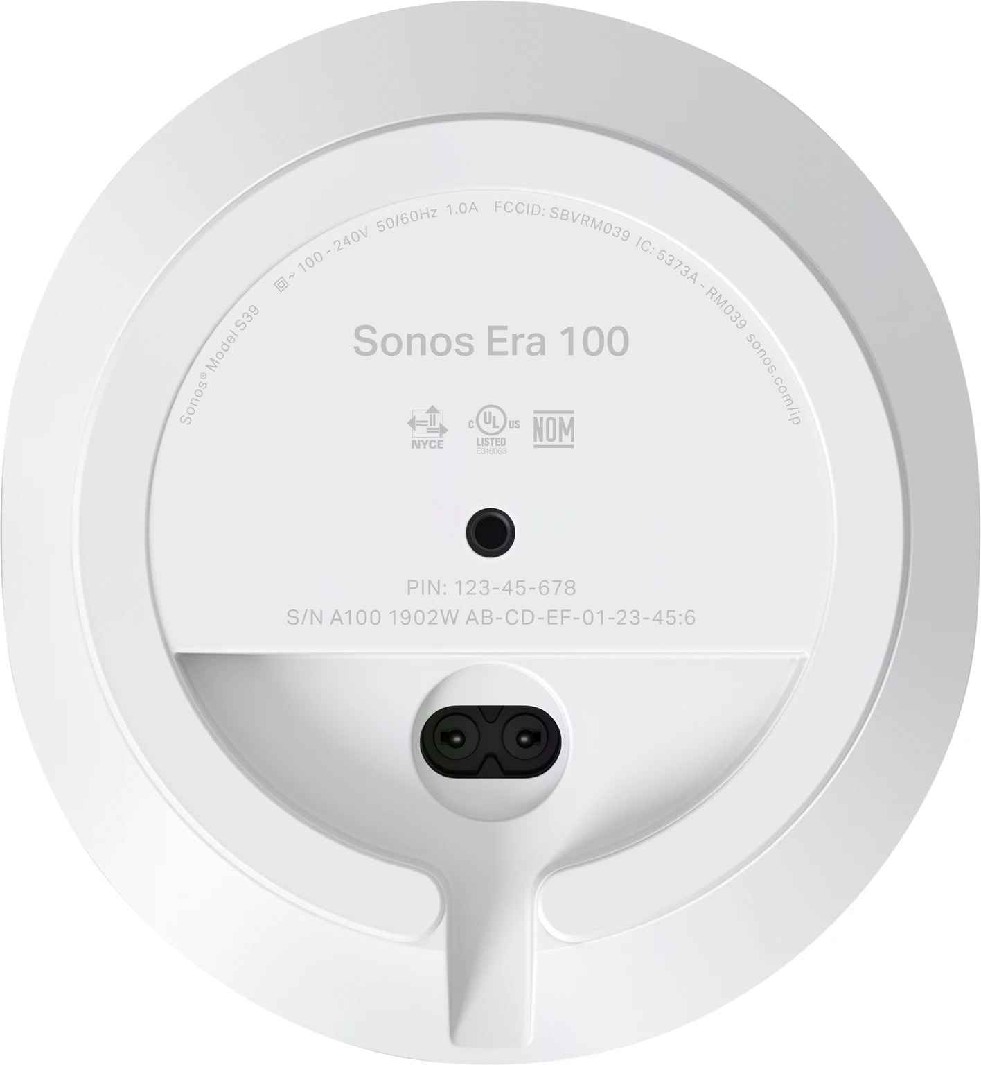 Sonos Era 100 wit - onderkant - Wifi speaker