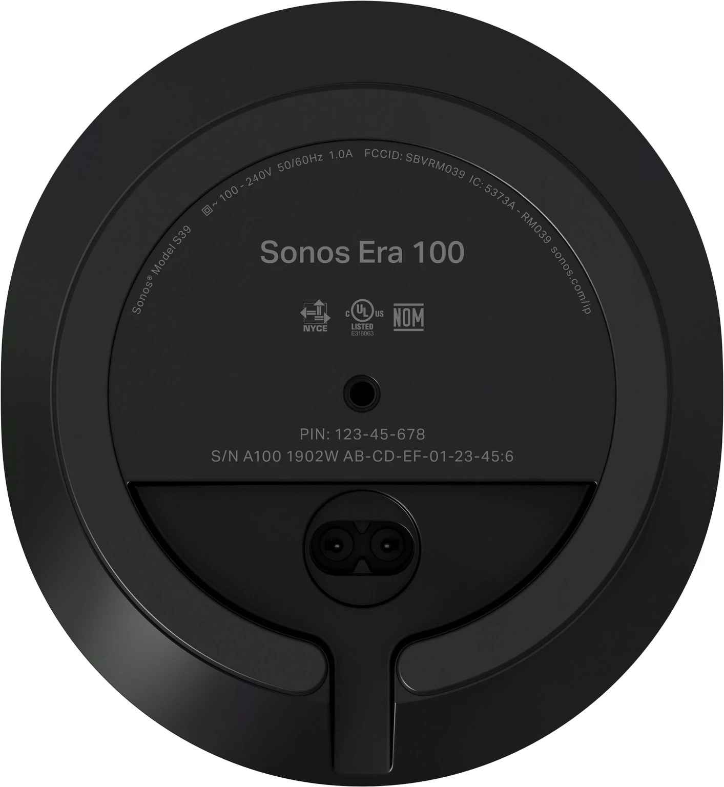 Sonos Era 100 zwart - onderkant - Wifi speaker