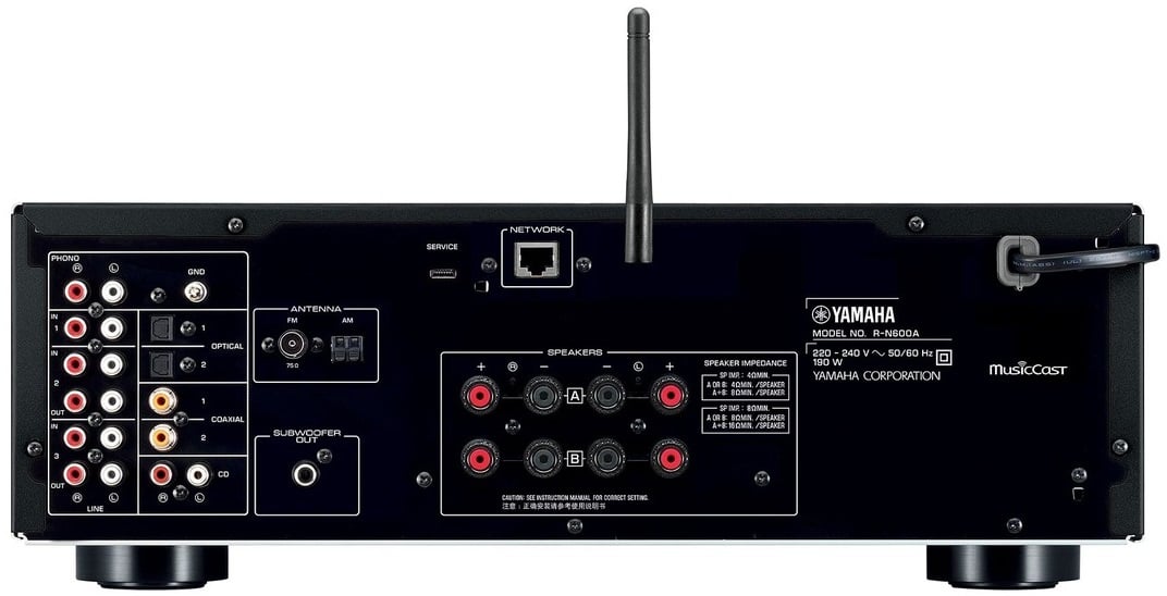Yamaha R-N600A zwart - achterkant - Stereo receiver