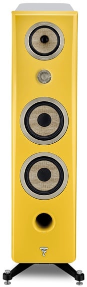 Focal Kanta N°3 black hg / yellow hg - frontaanzicht zonder grill - Zuilspeaker