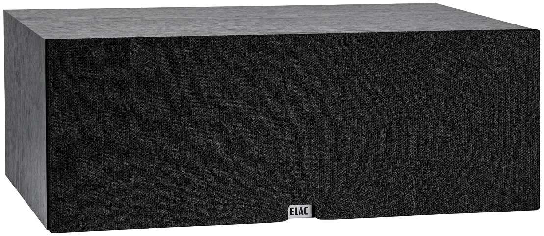 Elac Debut 3.0 DC63-BK - zij frontaanzicht met grill - Center speaker