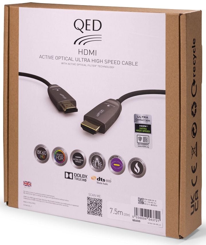 QED Performance Optical Ultra High Speed HDMI 10,0 m. - HDMI kabel