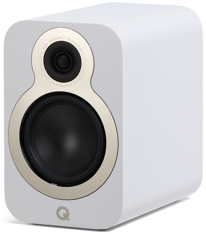 Q Acoustics 3020c wit satijn - Boekenplank speaker