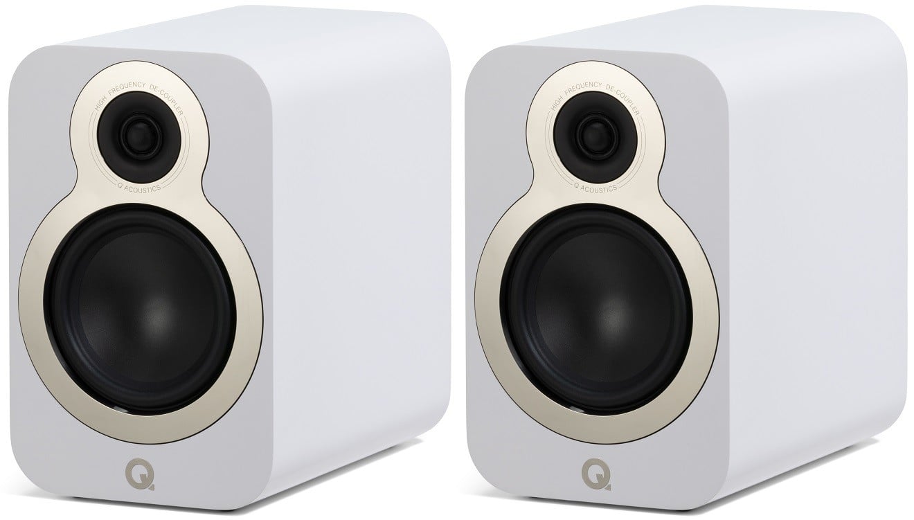 Q Acoustics 3020c wit satijn - paar - Boekenplank speaker