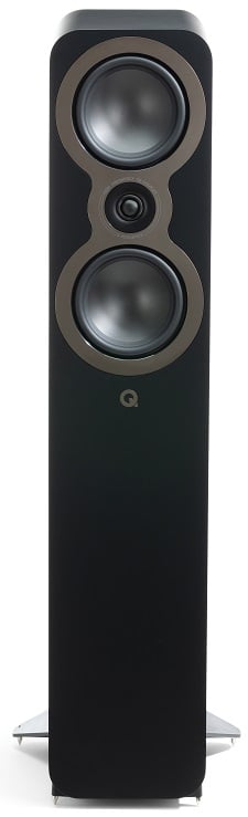 Q Acoustics 3050c zwart satijn - frontaanzicht zonder grill - Zuilspeaker