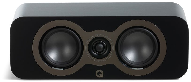 Q Acoustics 3090c zwart satijn - frontaanzicht zonder grill - Center speaker