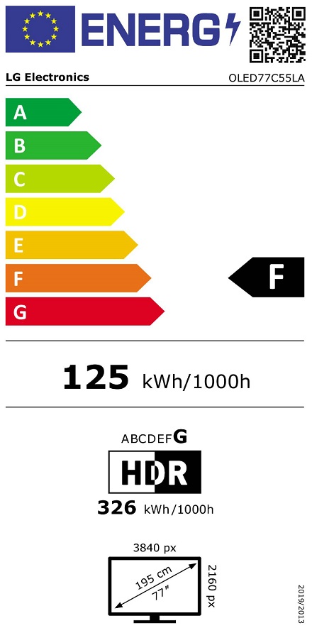 LG OLED77C56LB - energielabel - Televisie